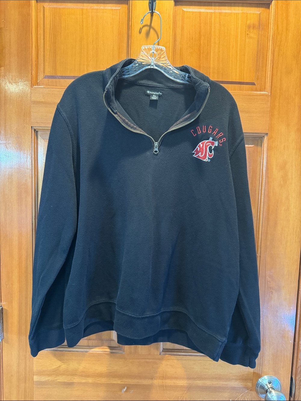 Champion Elite Black WSU Cougars 1/4 Zip Pullover Sweatshirt Men’s XL